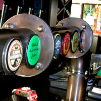 selection of local beers on tap